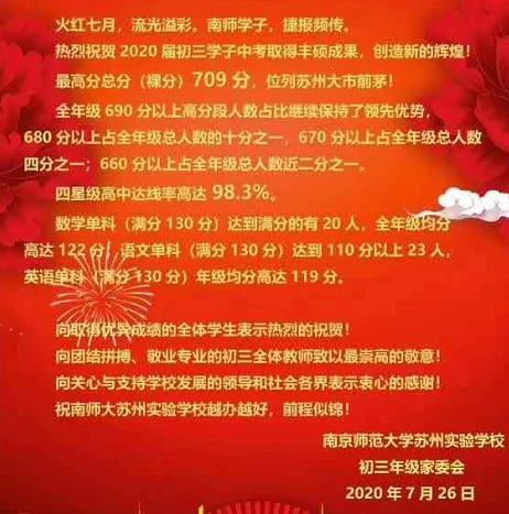 苏州相城高中2019年分数线,苏州相城中考各学校升学率