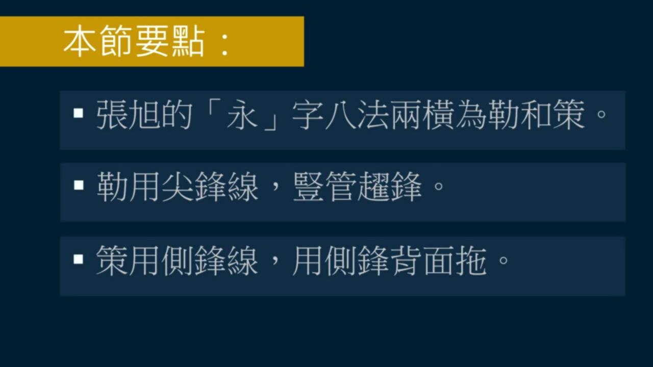 黄简讲书*L法**1-33:永字八法中的勒和策如何写？勒用尖峰，策用侧锋