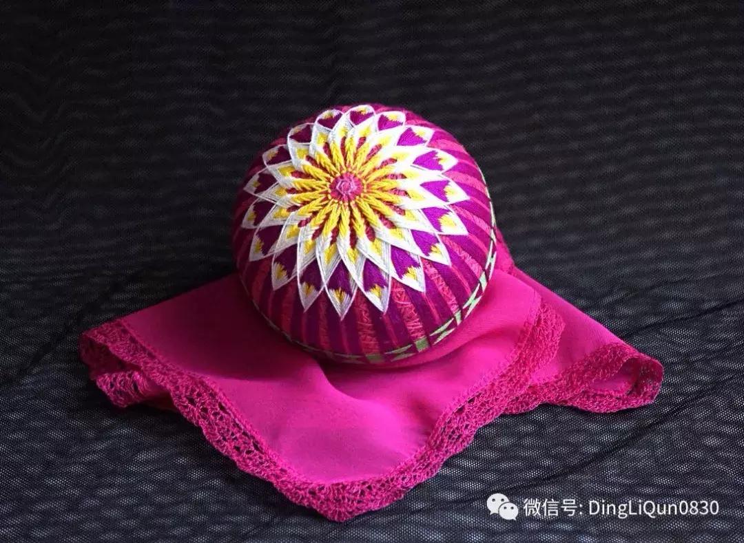 球刺绣教程,手鞠球刺绣