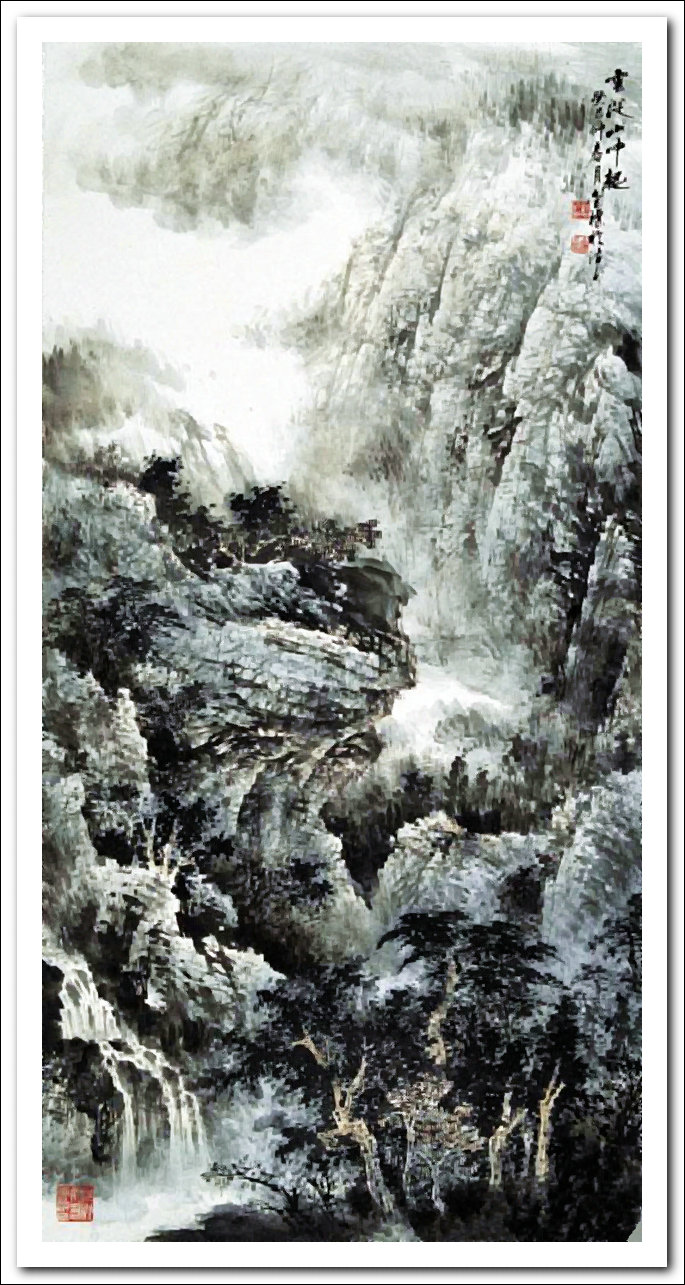 溪山国画山水画,郭金标山水画大全