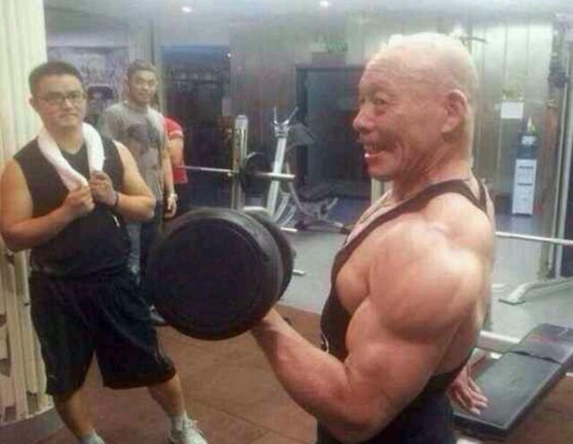 健美老人杨新民,健美常青树杨新民年轻照片