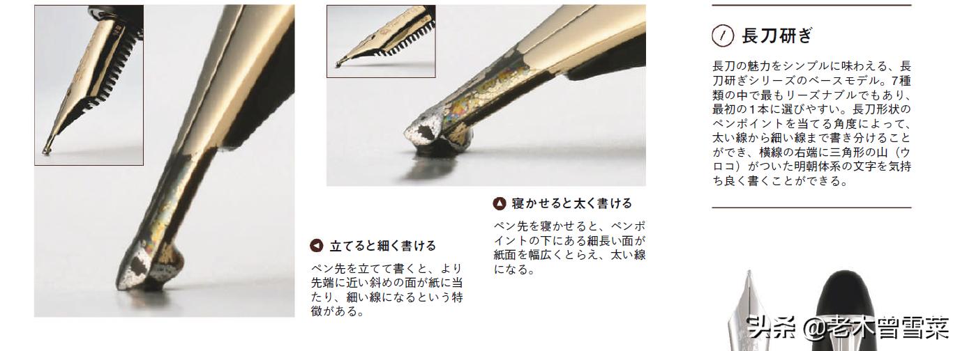 写乐钢尖钢笔,长刀研钢笔笔尖