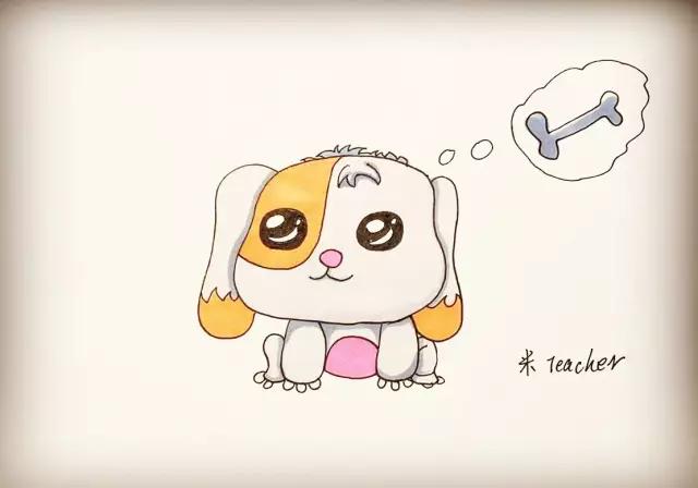 小狗简笔画ins风简单又好看图片,简单又超凶的小狗简笔画图片图文