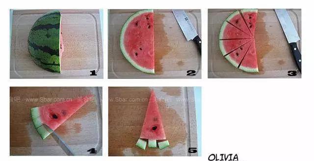 西瓜花切法大全,西瓜果盘的切法