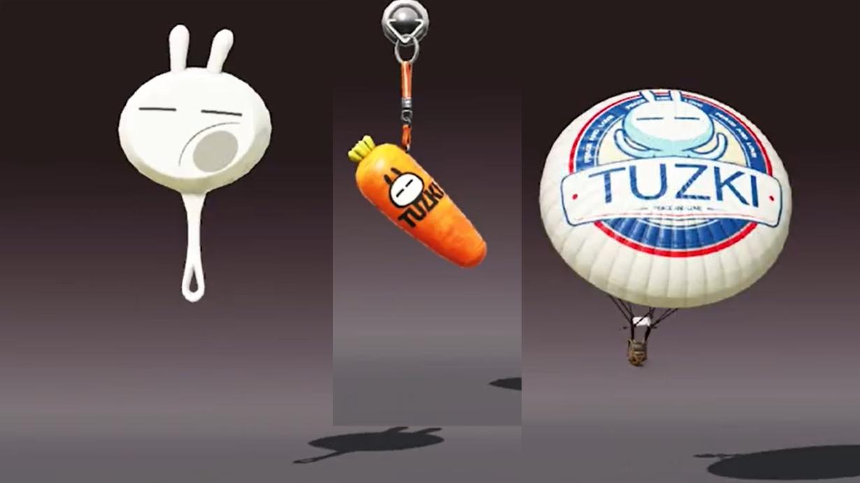 吃鸡兔斯基枪支皮肤实战,吃鸡兔斯基套装