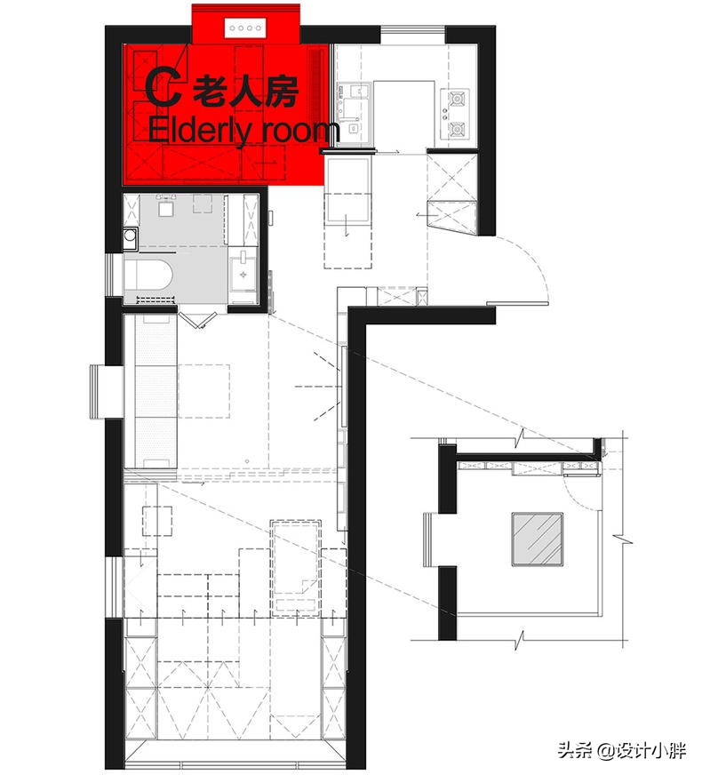 上海不到34㎡的老公房,“翠玲珑”设计,竟容纳祖孙三代五口人
