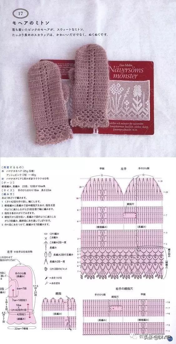 最新手套编织图冬,一线织到底的手套教程