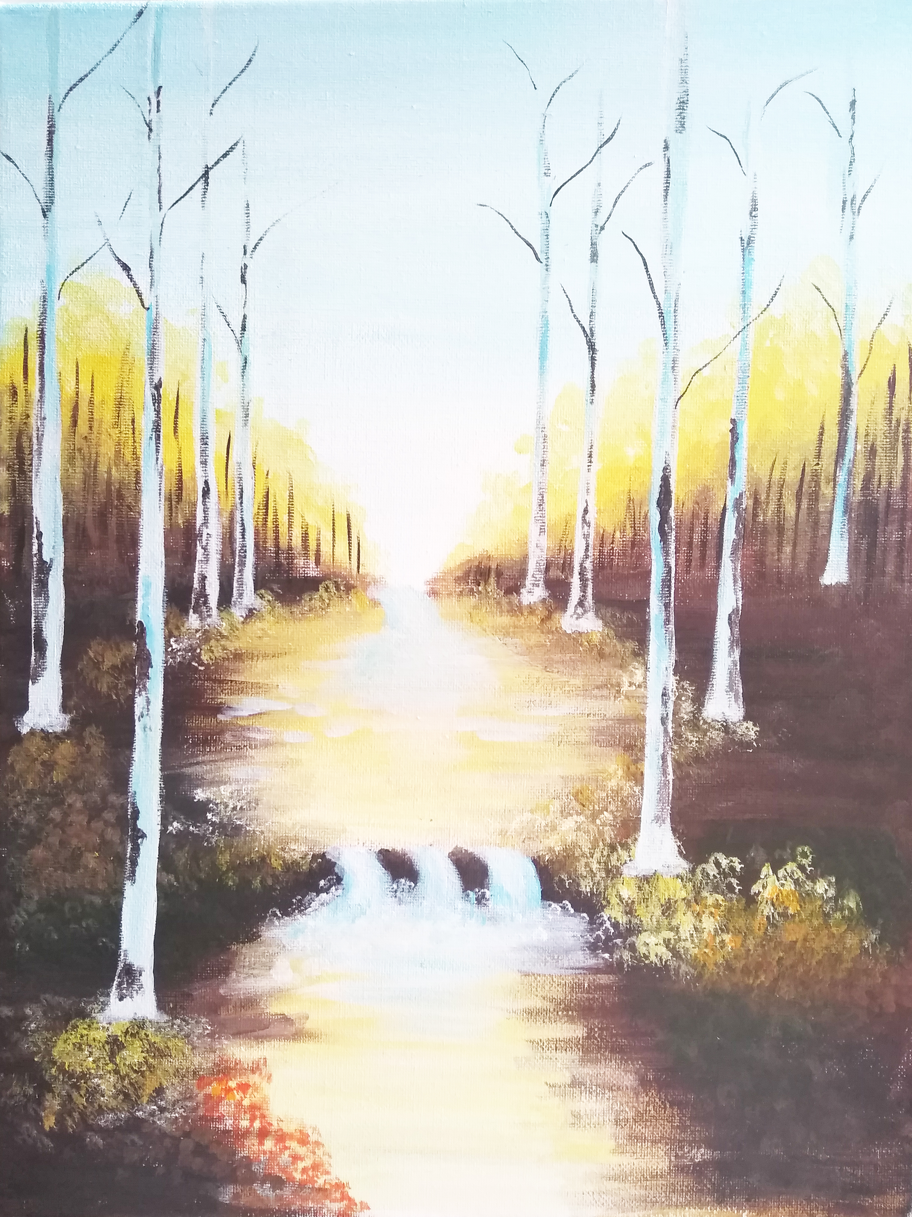 简单丙烯画高级感,丙烯水粉简单装饰画入门