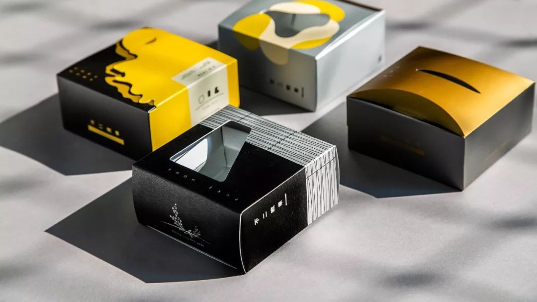 月饼礼盒港风包装设计图,白银月饼瓦楞纸礼盒包装设计