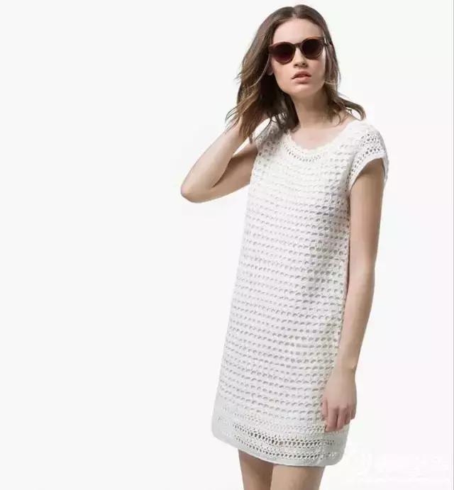 郁金香钩针连衣裙图案图解,钩针编织女士连衣裙视频图解过程