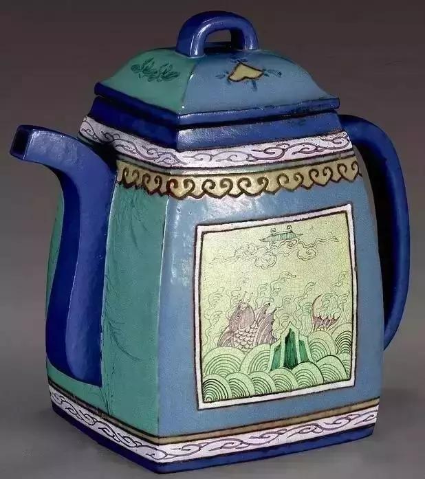 中国古漆器茶壶,古青花瓷茶壶