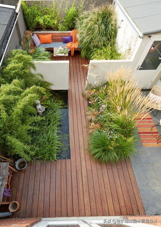 联排别墅庭院花园景观设计,别墅庭院园林景观图