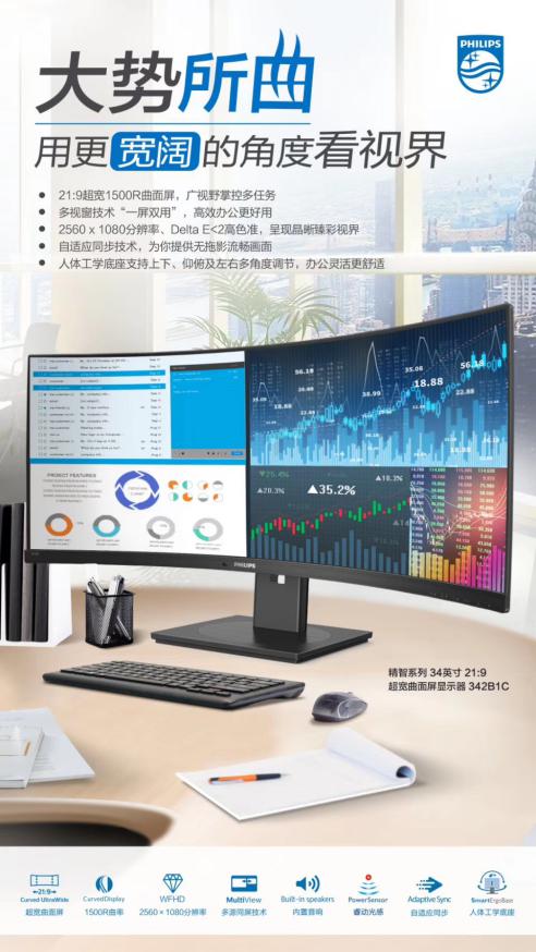 飞利浦346b1c显示器34英寸,飞利浦345b1c显示器怎么样