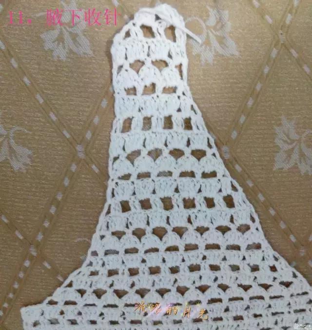 钩针编织女士连衣裙视频图解过程,郁金香钩针连衣裙图案图解