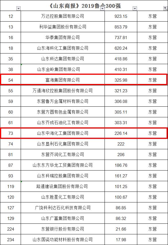 富海和中海集团哪个好,东营富海集团是中国500强吗