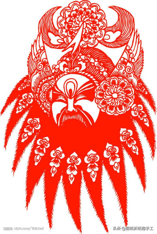民俗剪纸戏曲脸谱剪纸图案欣赏,花旦脸谱简笔画简单又好看剪纸