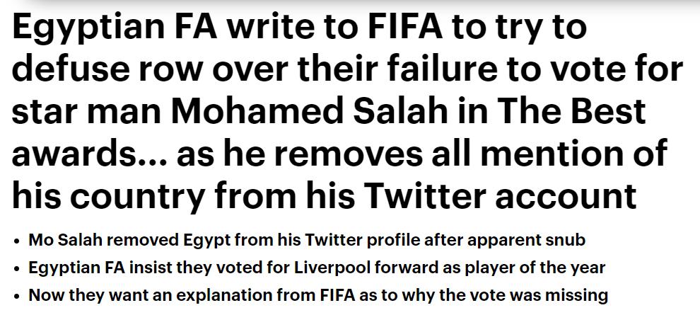 FIFA遭公开质疑！埃及足协索要解释尼加拉瓜队长曝没给梅西投票