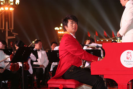 郎朗吉娜出席互动,郎朗吉娜夫妻合奏