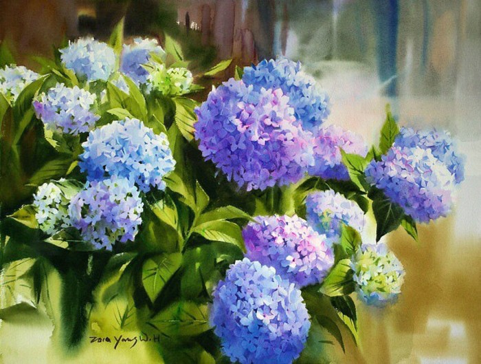 写实水彩花卉单体,细腻写实的花卉植物水彩手绘