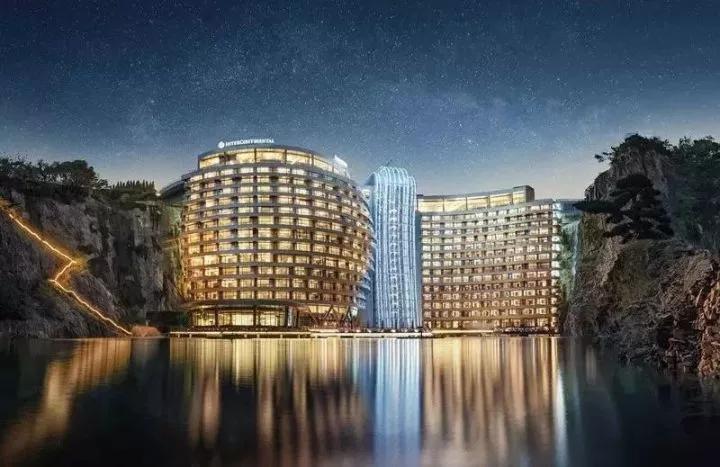 上海深坑酒店景观,上海世界深坑酒店建筑