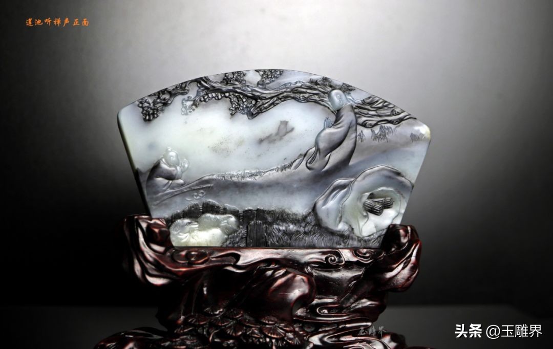 最漂亮的和田青花料,和田玉青花人物巧雕