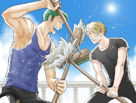 索隆和山治的情侣时刻,索隆和山治日常干架