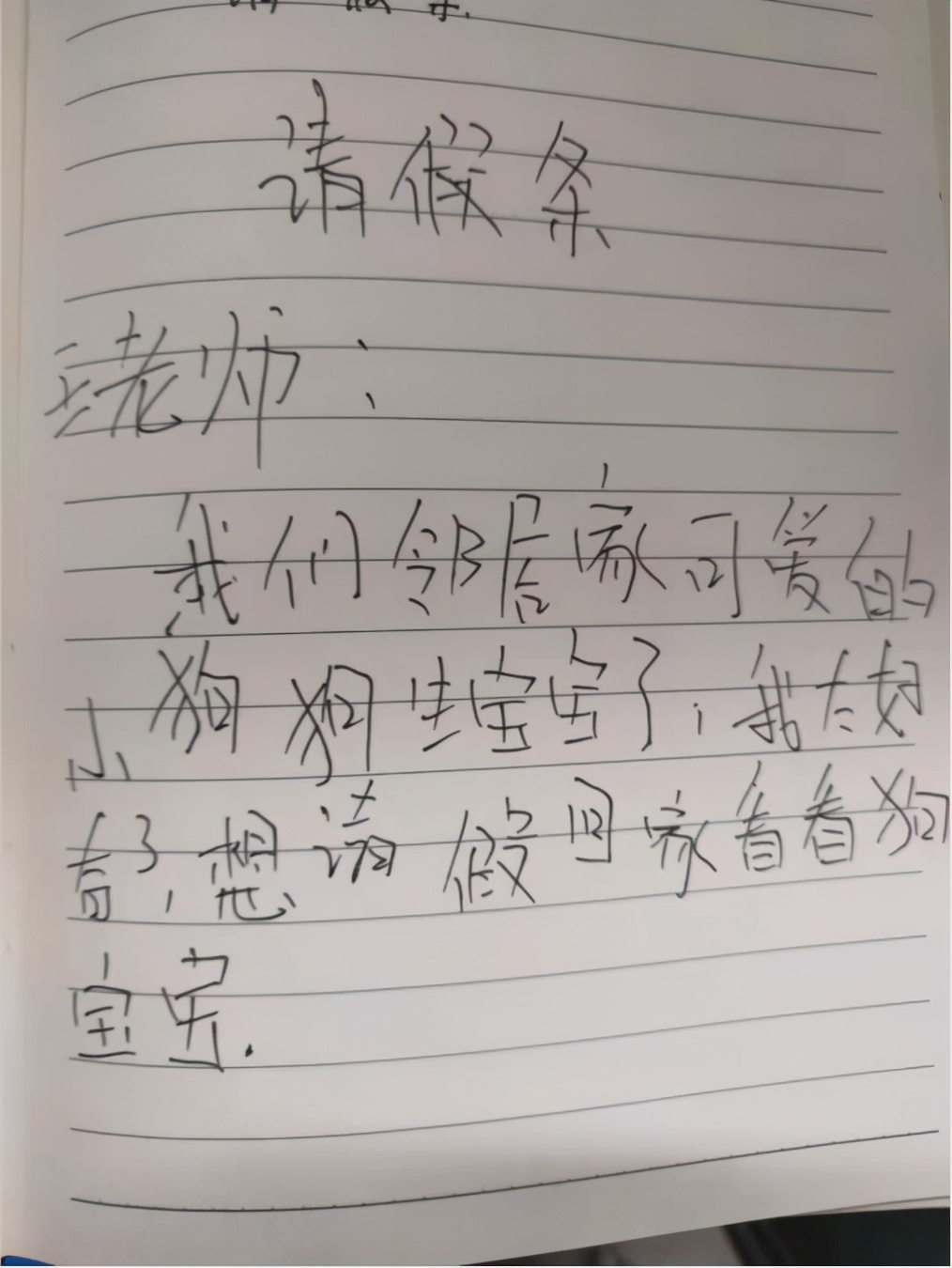 小学生奇葩请假条走红老师神回复,小学生的请假条走红老师气晕