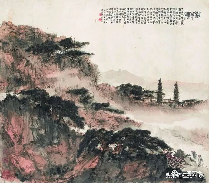 傅抱石山水全集,酣畅淋漓水彩画作品