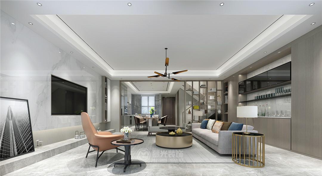 昆明叠春苑现代轻奢装修,滇池俊府126平装修效果图