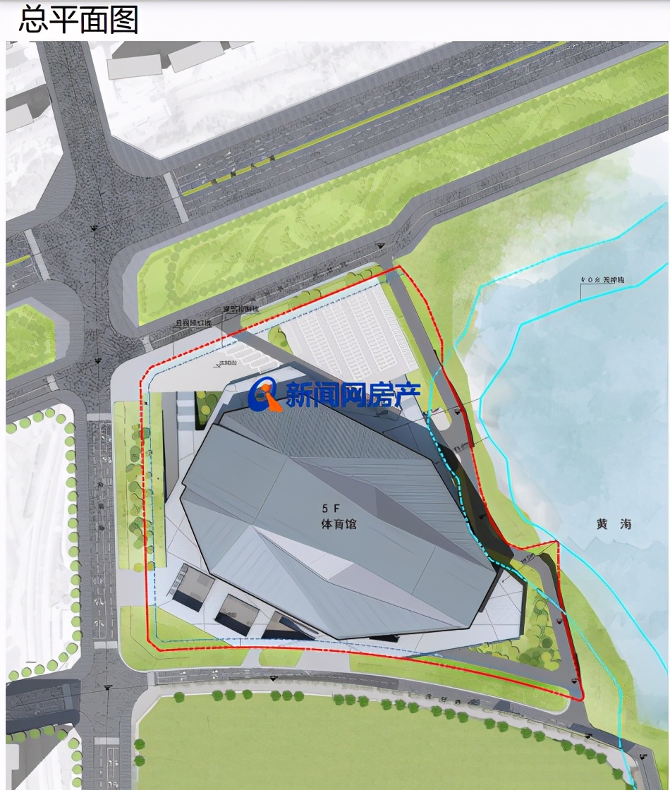 西海岸奥体中心真来了!中心体育馆坐席18000个与大海为邻