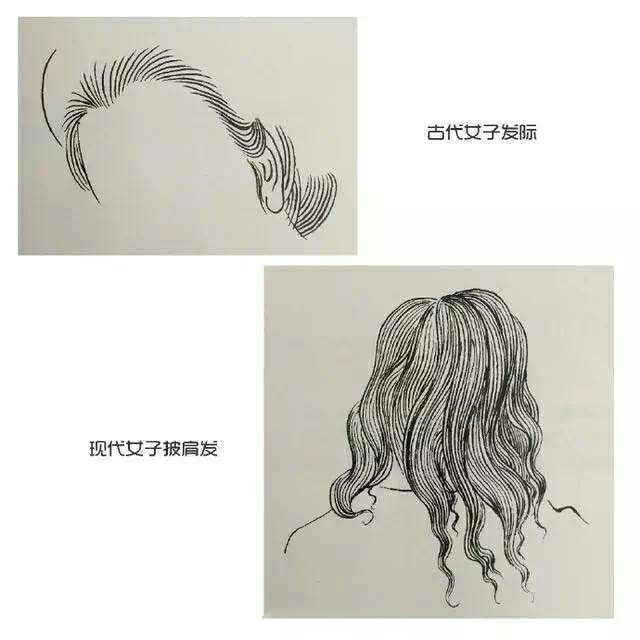 古代人物头发画法教程,古代胡须白描图片