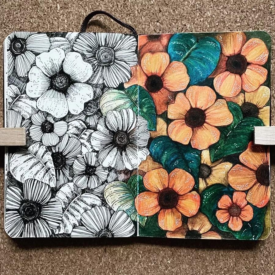 一看就懂的针管简笔画,针管笔入门手绘1000例临摹图