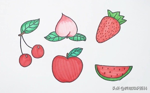 秋天成熟的水果有哪些简笔画,水果简笔画图片萌图100张