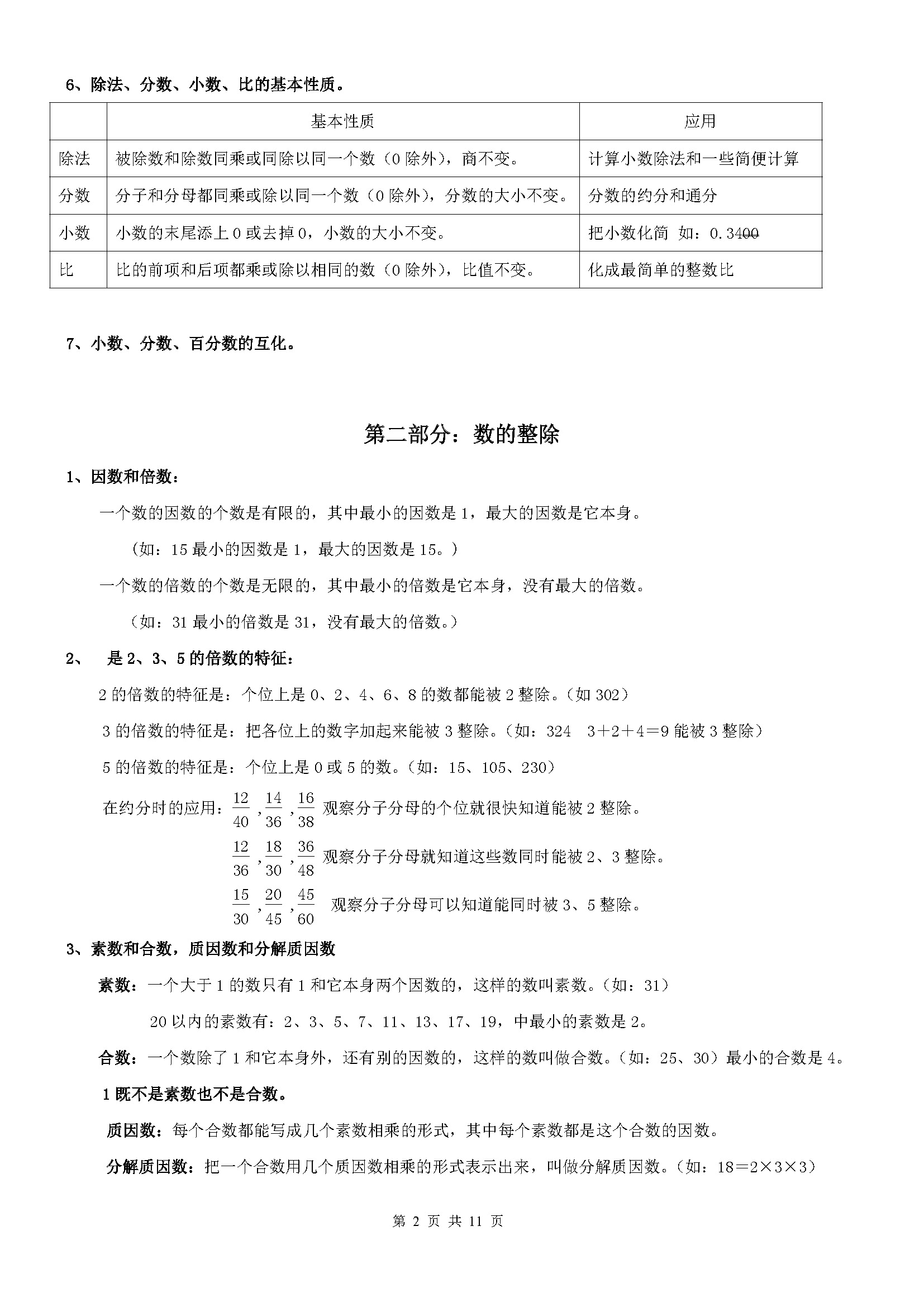小学六年级数学小升初必考知识点,小学数学六年级重点知识归纳