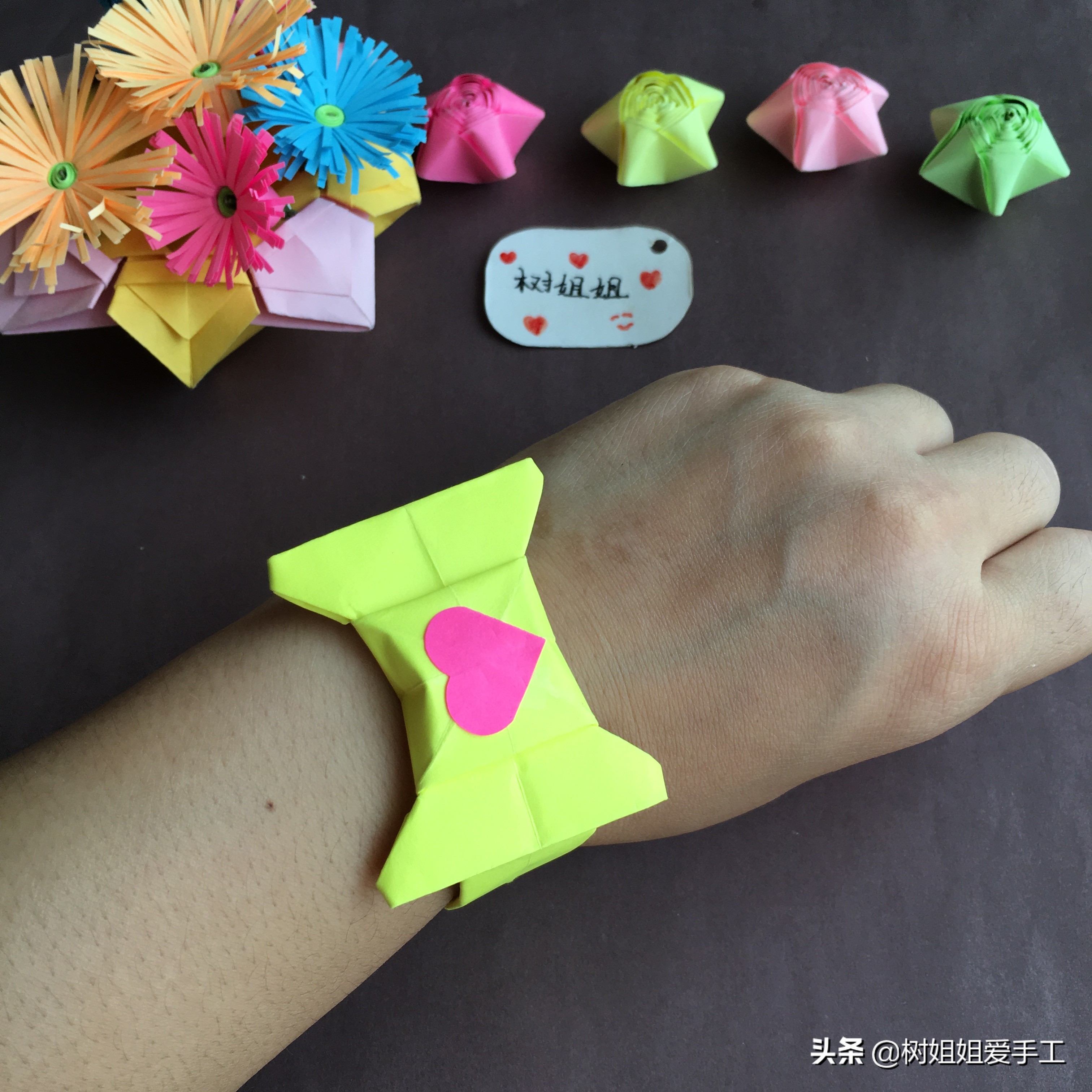 折纸蝴蝶戒指可调节教程,折纸蝴蝶结手链戒指发卡