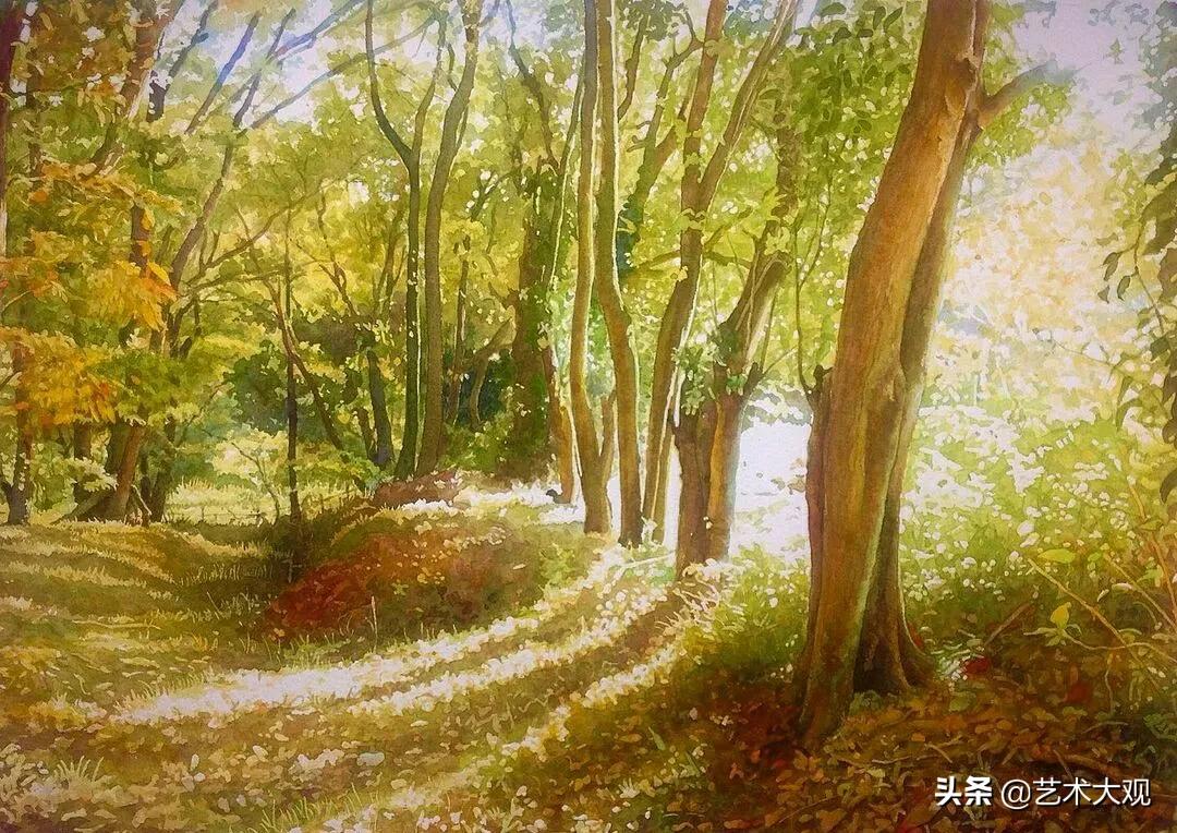 日本淡彩水彩画,日本富士山水彩画欣赏