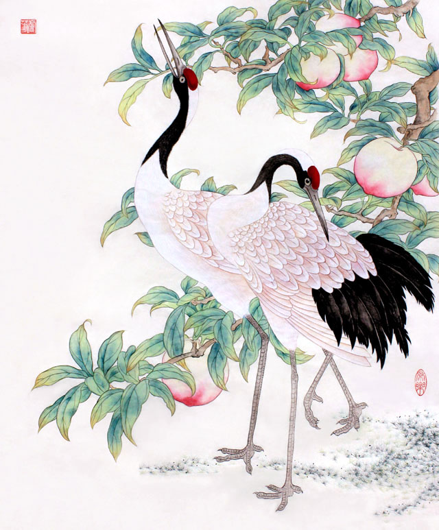 水仙花国画花鸟画图片欣赏,中国画花鸟画背景图片大全