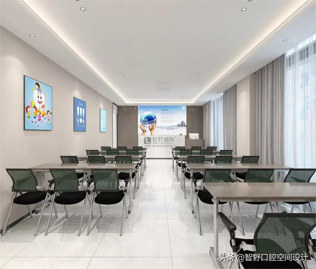 100平口腔诊所高端精品设计效果图,智野设计