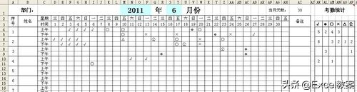 excel怎么制作考勤表,用excel制作自动记录的考勤表格