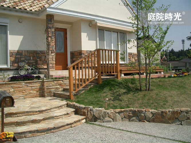 中式庭院古代老石板铺装,庭院铺装样式区域颜色搭配