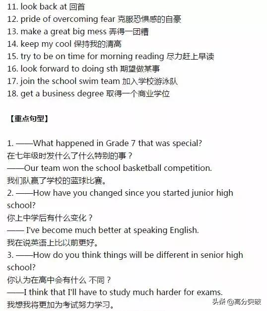 中考英语重点句型归纳,2022中考英语必背100个句型