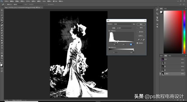 ps通道抠图怎么变黄色了,灰色人物图片怎么用ps通道抠图