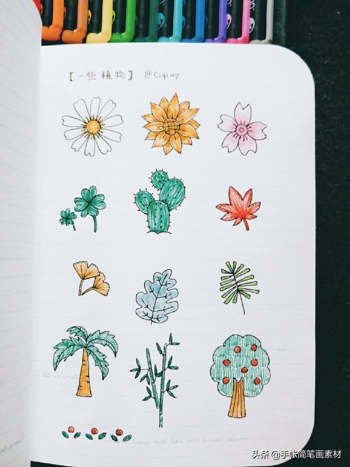 小清新手帐边框50种简笔画,好看的手帐边框简笔画简单