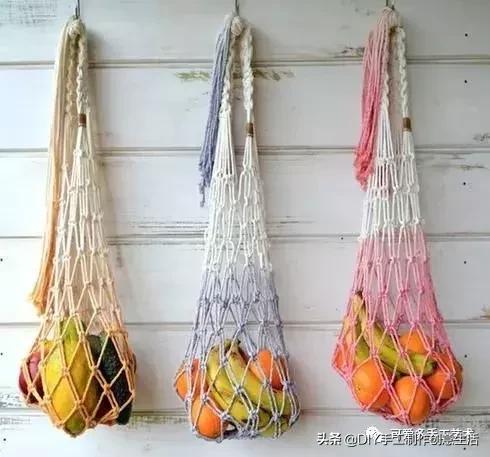 挂式收纳网袋钩织,钩织各种购物网袋收纳神器教程