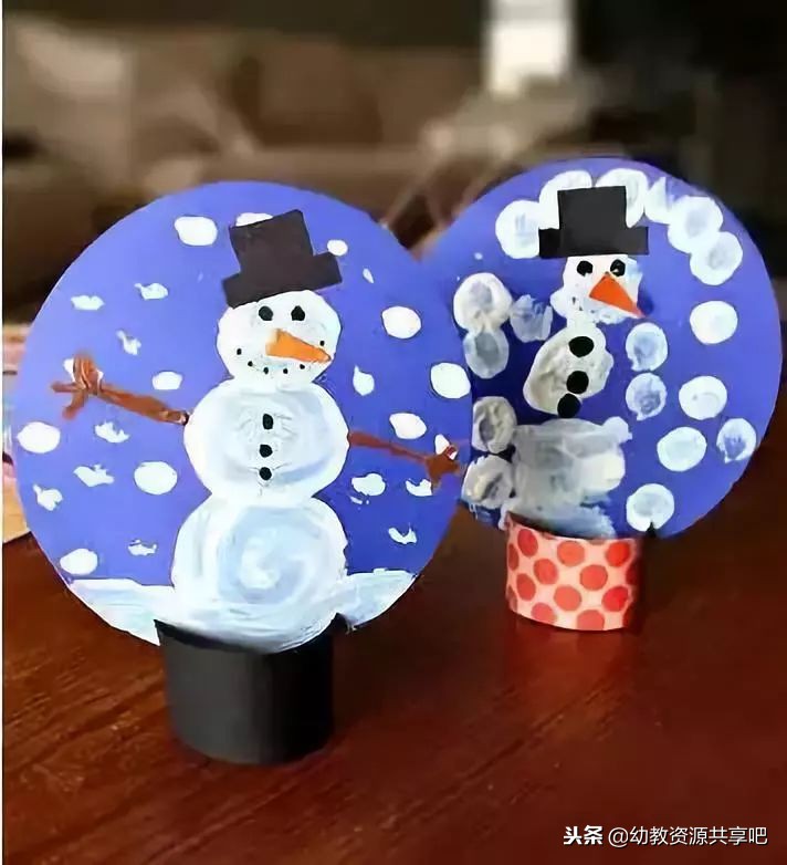 幼儿园冬季手工绘画漂亮,冬天手工画幼儿园简单