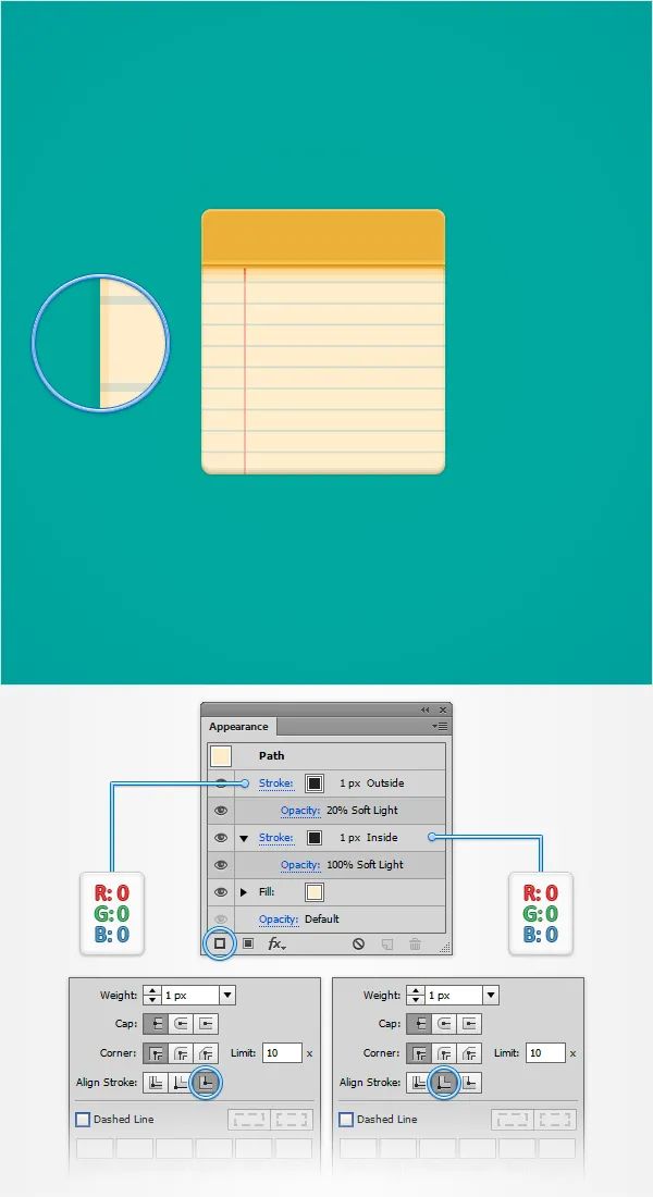 ai软件怎么做收藏夹图标,ai记事本图标制作
