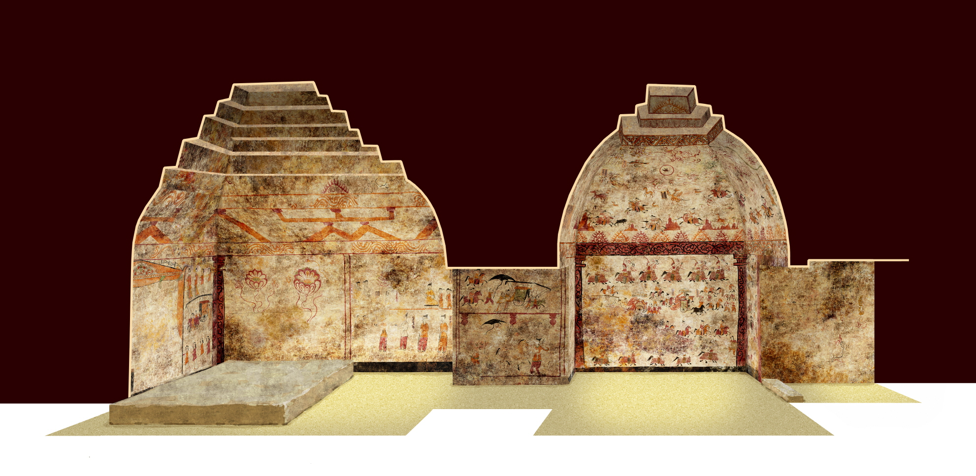 朝鲜壁画古墓,韩国墓葬壁画