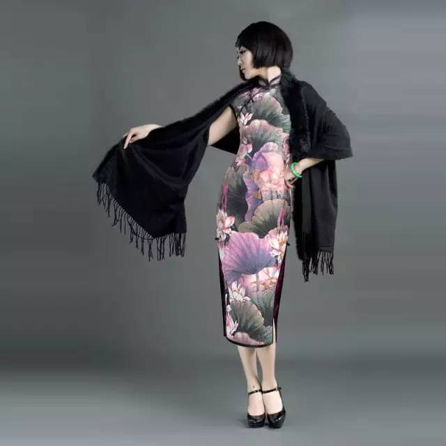 婚礼妈妈装秋冬旗袍穿法搭配,斜襟盘扣旗袍连衣裙穿法