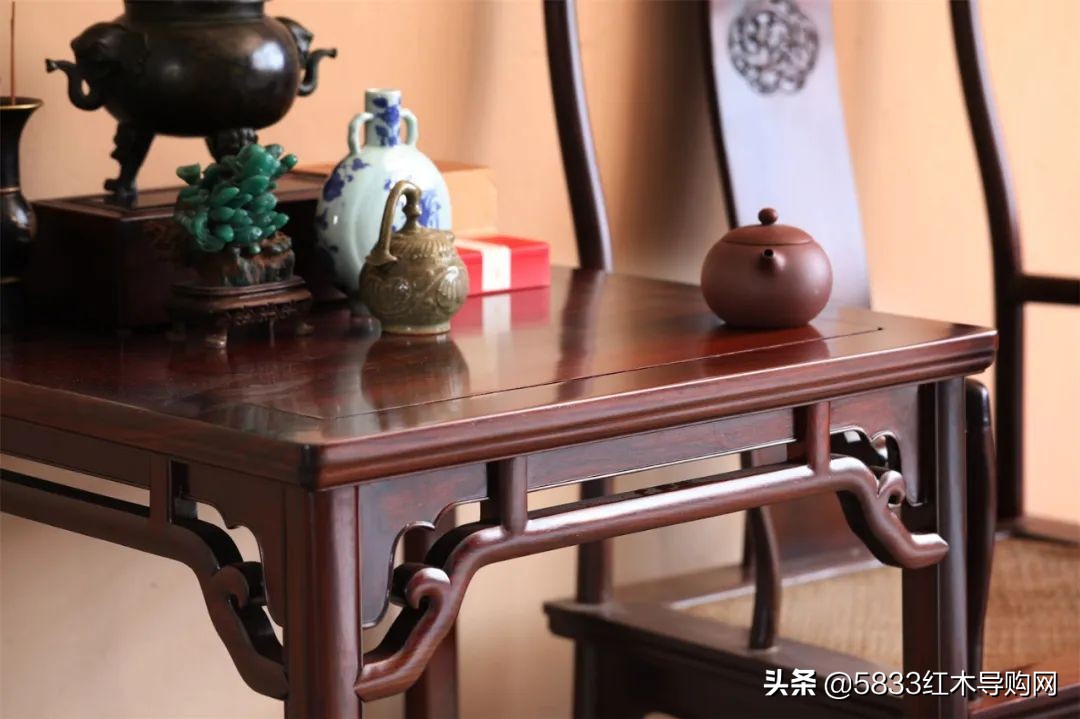 实木小方桌中式,海棠木小方桌