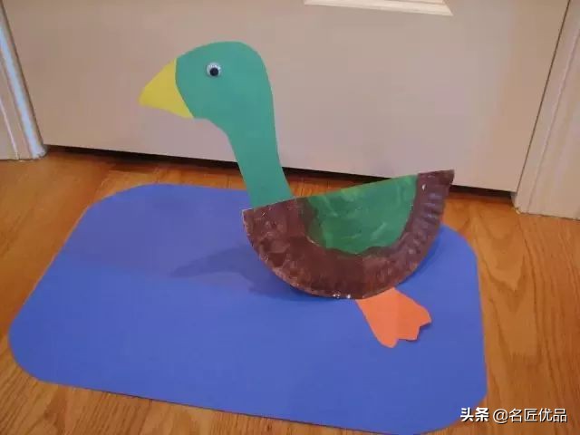 长方形创意纸盘美工作品,纸盘子手工秋天